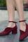Rosla Bordo Süet Bootie Ayakakbı