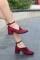 Rosla Bordo Süet Bootie Ayakakbı
