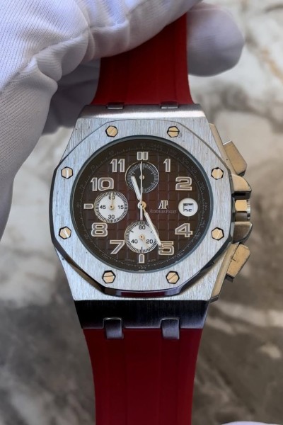 AP ChronoGraph Kırmızı- Gümüş  Erkek Kol Saati | S744