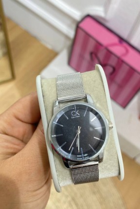 Calvin Klein Gümüş Hasır Kordon Unisex Kol Saati  S567