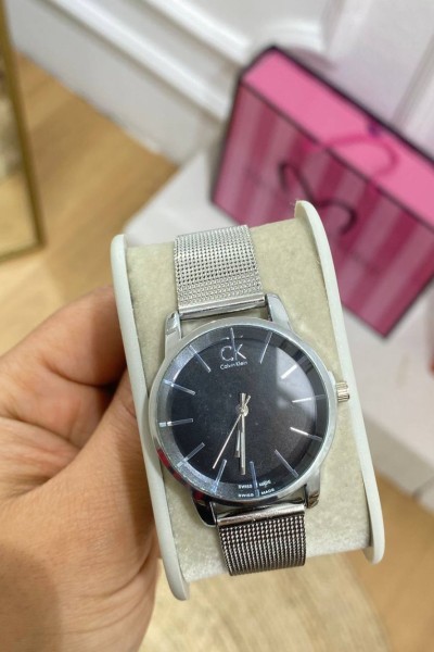 Calvin Klein Gümüş Hasır Kordon Unisex Kol Saati  S567