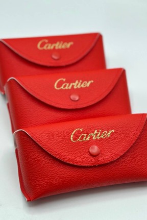 Cartier Kırmızı Deri Gözlük Kılıf GK131