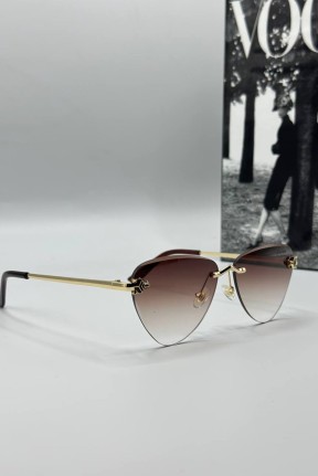 Cartier Kahve Cam Kadın Güneş Gözlüğü G1359-VLL Cartier Kahve Cam Kadın Güneş Gözlüğü G1359-VLL
