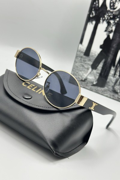 Celine Gold - Siyah Metal Kasa Unisex Güneş Gözlüğü  G1985-VLL