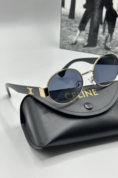 Celine Gold - Siyah Metal Kasa Unisex Güneş Gözlüğü  G1985-VLL