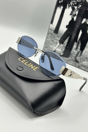 Celine Gümüş - Mavi Cam Metal Kasa Unisex Güneş Gözlüğü G1986-VLL Celine Gümüş - Mavi Cam Metal Kasa Unisex Güneş Gözlüğü G1986-VLL