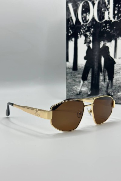 Celine Metal Kasa Kahve Cam Gold Çerçeve Unisex Güneş Gözlüğü  G1379-ILY