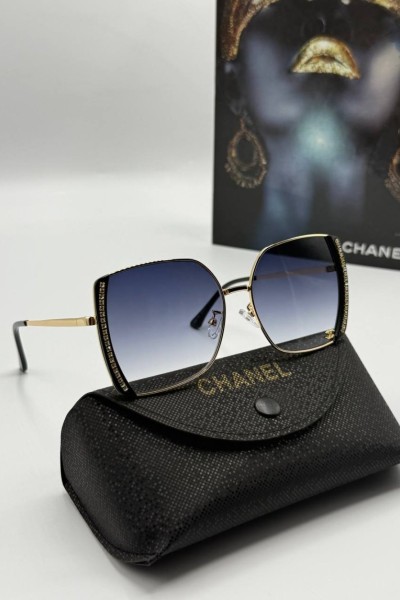 Chanel Taşlı Gold Çerçeve Siyah Kadın Güneş Gözlüğü  G1905