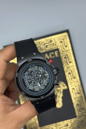 Hublot Geneve Deri Kordon Siyah Erkek Saat | S728 Hublot Geneve Deri Kordon Siyah Erkek Saat | S728