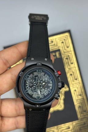 Hublot Geneve Deri Kordon Siyah Erkek Saat | S728 Hublot Geneve Deri Kordon Siyah Erkek Saat | S728