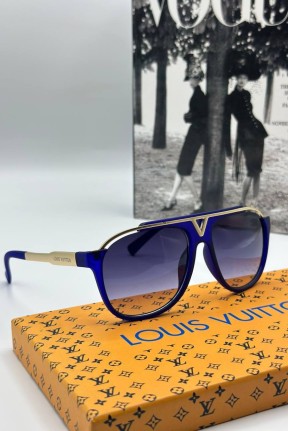 Louis Vuitton Lacivert  İthal Erkek Güneş Gözlüğü  G1833-VLL