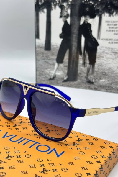 Louis Vuitton Lacivert  İthal Erkek Güneş Gözlüğü  G1833-VLL