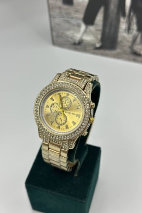 Michael Kors Taşlı Gold Kadın Kol Saat S769 Michael Kors Taşlı Gold Kadın Kol Saat S769