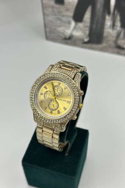 Michael Kors Taşlı Gold Kadın Kol Saat S769 Michael Kors Taşlı Gold Kadın Kol Saat S769