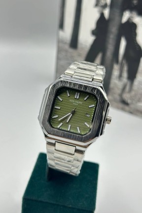 Patek Philippe Gümüş Yeşil Kadran Erkek Kol Saat S806-VLL Patek Philippe Gümüş Yeşil Kadran Erkek Kol Saat S806-VLL