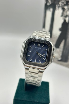 Patek Philippe Gümüş Mavi Kadran Erkek Kol Saat S807-VLL Patek Philippe Gümüş Mavi Kadran Erkek Kol Saat S807-VLL