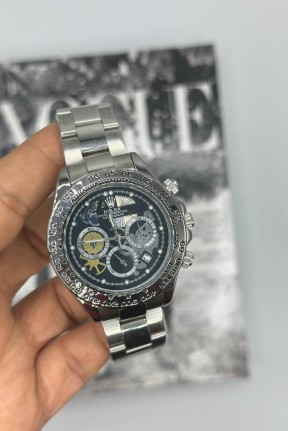 Rolex Crono Gümüş Erkek Kol Saat S827 Rolex Crono Gümüş Erkek Kol Saat S827