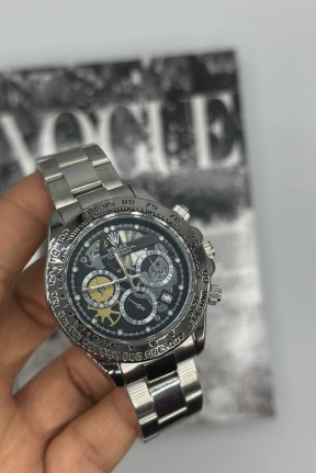 Rolex Crono Gümüş Erkek Kol Saat S827 Rolex Crono Gümüş Erkek Kol Saat S827