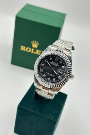 Rolex DateJust Taşlı Gümüş Erkek Kol Saat S813-VLL Rolex DateJust Taşlı Gümüş Erkek Kol Saat S813-VLL