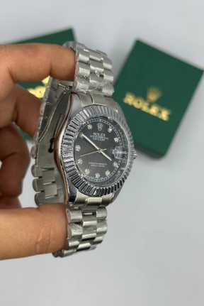 Rolex DateJust Taşlı Gümüş Erkek Kol Saat S813-VLL Rolex DateJust Taşlı Gümüş Erkek Kol Saat S813-VLL