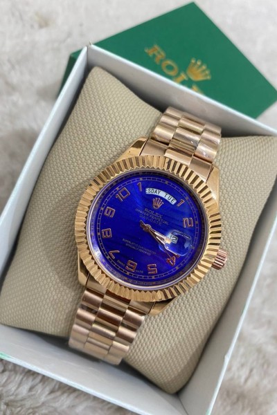 Rolex Datejust Rose Mavi Kadran Erkek Kol Saati  S589