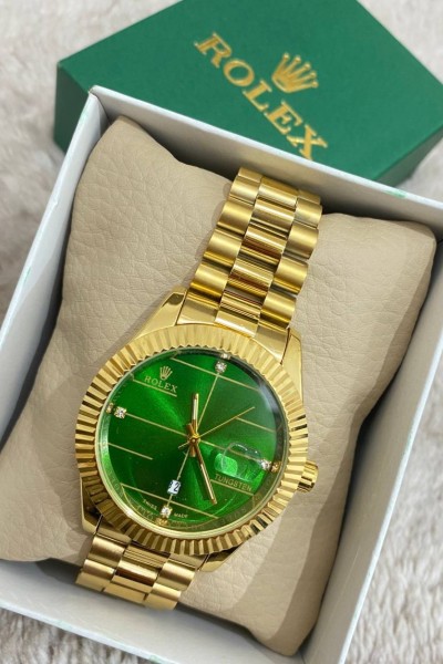 Rolex Gold Yeşil Kadran Erkek Kol Saati  S577