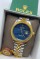 Rolex Gold-Gümüş Mavi Kadran Erkek Kol Saati  S639
