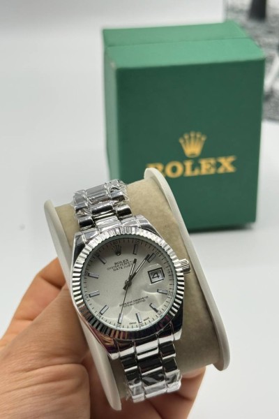 Rolex Gümüş Beyaz Kadran Kadın Saat  S722-VLL
