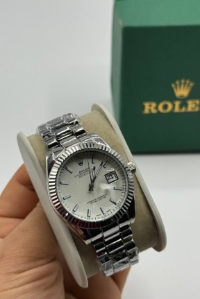 Rolex Gümüş Beyaz Kadran Kadın Saat S722-VLL Rolex Gümüş Beyaz Kadran Kadın Saat S722-VLL