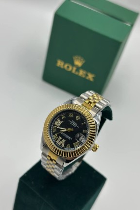 Rolex Lux Gold-Gümüş Kadın Kol Saat S851 Rolex Lux Gold-Gümüş Kadın Kol Saat S851