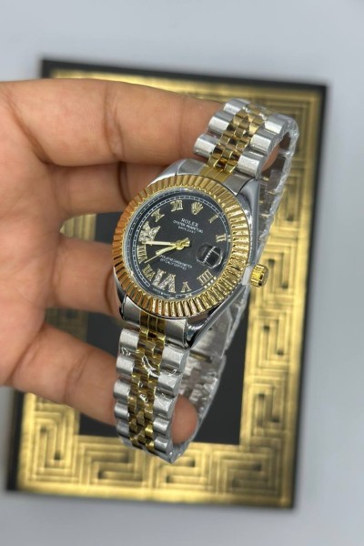 Rolex Lux Gold-Gümüş Kadın Kol Saat S851