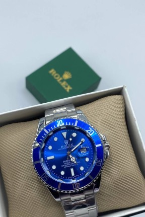 Rolex Submariner Gümüş Mavi Erkek Kol Saati S603 Rolex Submariner Gümüş Mavi Erkek Kol Saati S603