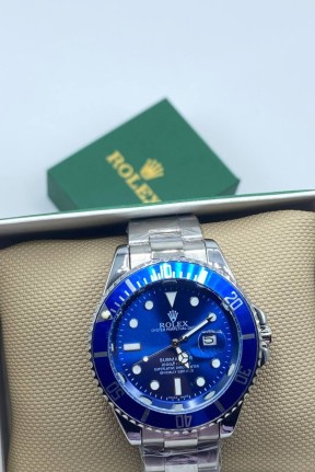 Rolex Submariner Gümüş Mavi Erkek Kol Saati S603 Rolex Submariner Gümüş Mavi Erkek Kol Saati S603