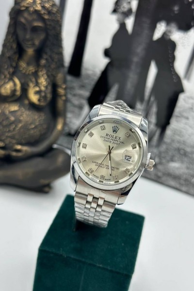 Rolex Taşlı Gümüş Saat S356 Rolex Taşlı Gümüş Saat S356