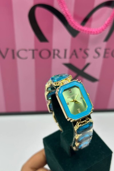 Swarovski Turkuaz-Gold Kadın Kol Saati S800 Swarovski Turkuaz-Gold Kadın Kol Saati S800