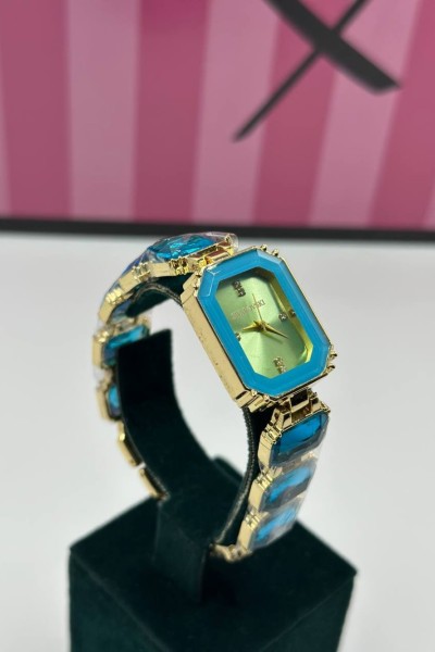 Swarovski Turkuaz-Gold Kadın Kol Saati S800 Swarovski Turkuaz-Gold Kadın Kol Saati S800