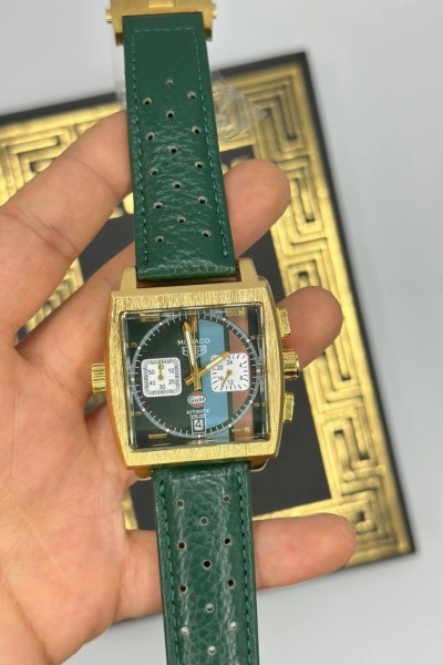TAG Heuer Monaco Yeşil Kordon Erkek Kol Saat S789-VLL TAG Heuer Monaco Yeşil Kordon Erkek Kol Saat S789-VLL