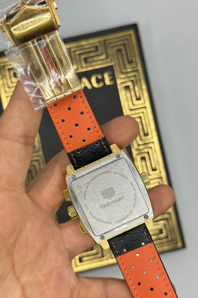 TAG Heuer Monaco Gold - Deri Kordon Erkek Kol Saat S790-VLL