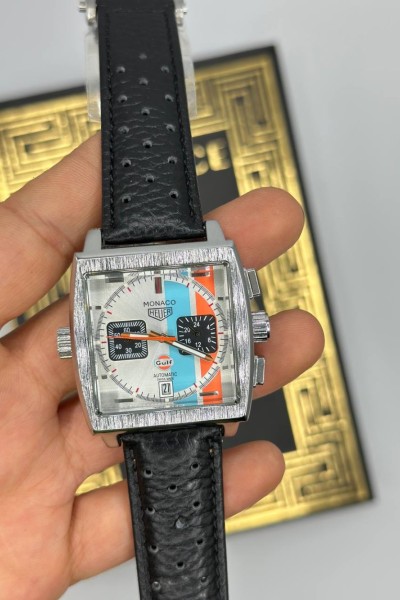 TAG Heuer Monaco Gümüş- Deri Kordon Erkek Kol Saat S791-VLL TAG Heuer Monaco Gümüş- Deri Kordon Erkek Kol Saat S791-VLL