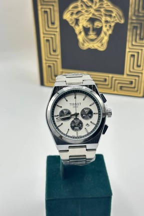 Tissot Beyaz Kadran Gümüş Crono Erkek Kol Saat S784