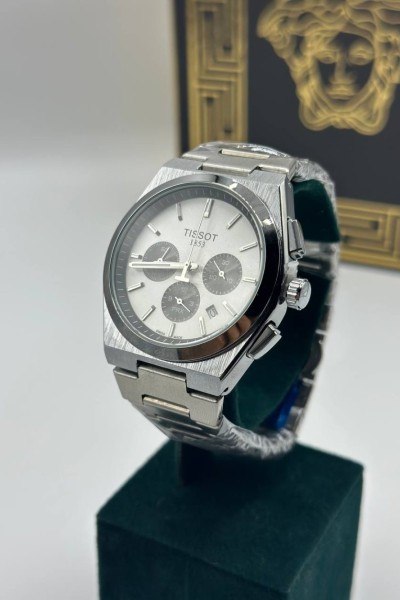 Tissot Beyaz Kadran Gümüş Crono Erkek Kol Saat S784