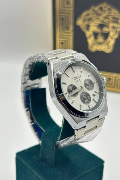 Tissot Beyaz Kadran Gümüş Crono Erkek Kol Saat S784