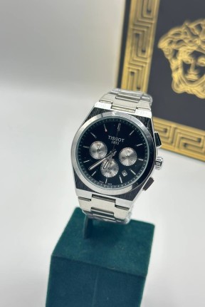 Tissot Siyah Kadran Gümüş Crono Erkek Kol Saat S785