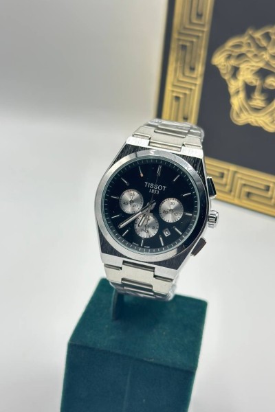 Tissot Siyah Kadran Gümüş Crono Erkek Kol Saat S785