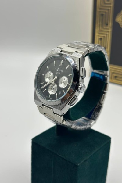 Tissot Siyah Kadran Gümüş Crono Erkek Kol Saat S785