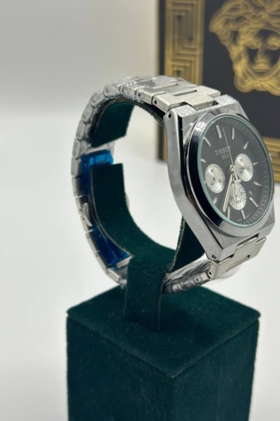 Tissot Siyah Kadran Gümüş Crono Erkek Kol Saat S785