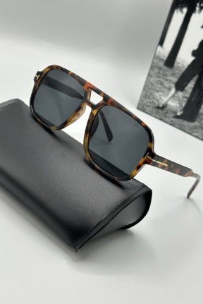 Tom Ford Leopar Çerçeve Siyah Cam Unisex Güneş Gözlüğü  G1980-VLL