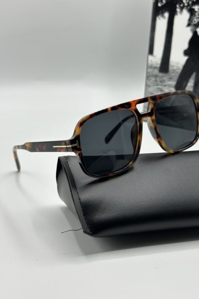 Tom Ford Leopar Çerçeve Siyah Cam Unisex Güneş Gözlüğü G1980-VLL Tom Ford Leopar Çerçeve Siyah Cam Unisex Güneş Gözlüğü G1980-VLL