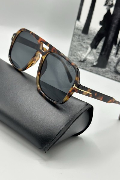 Tom Ford Leopar Çerçeve Siyah Cam Unisex Güneş Gözlüğü G1980-VLL Tom Ford Leopar Çerçeve Siyah Cam Unisex Güneş Gözlüğü G1980-VLL