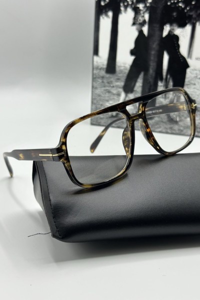 Tom Ford Leopar Çerçeve Şeffaf Cam Unisex Güneş Gözlüğü  G1981-VLL